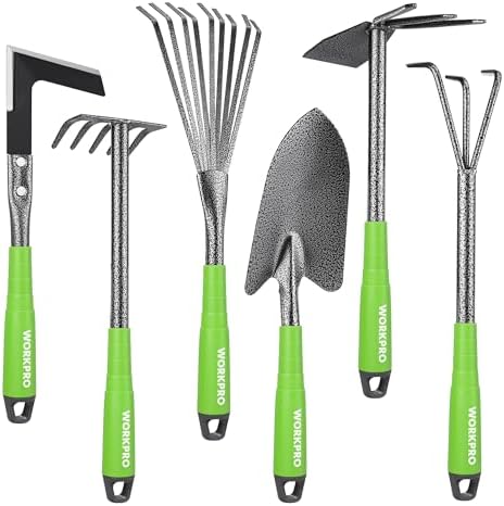 Kit de 6 outils de jardinage WORKPRO en acier